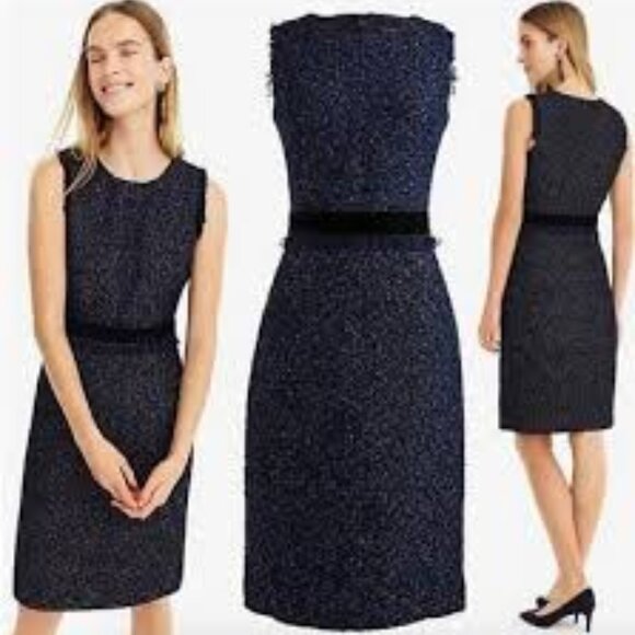NWOT J. Crew Sparkle Tweed Sheath Dress in Sparkling Constellation – Size 8 - Picture 2 of 13
